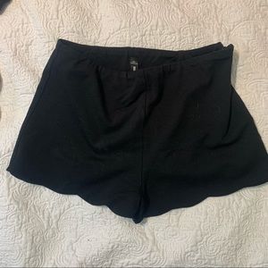 Black Scalloped Dress Shorts